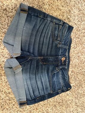 American Eagle Dark Blue Denim Stretch Shorts